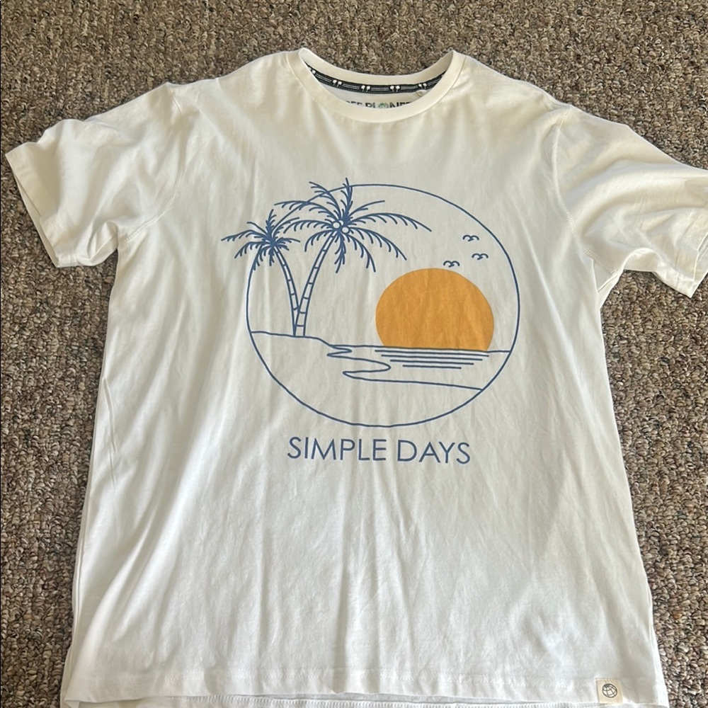 New Free Planet Men’s Simple Days Short Sleeve Tee Organic Cotton Eco Friendly L - Picture 2 of 6
